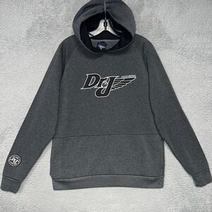 VTG Dr. J Julius Erving Hoodie Mens Sz M Gray Embroider Logo Basketball Pullover